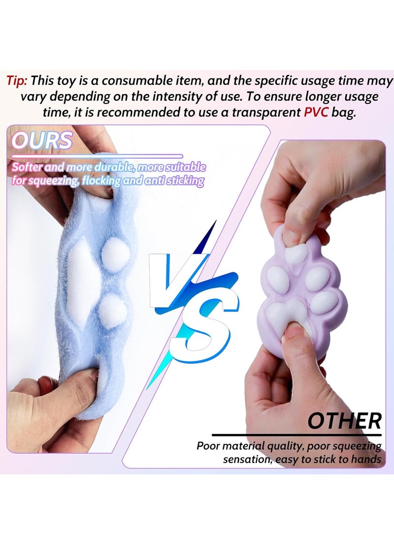 JOGAMS Stress Relief Toy Taba Cat Paw, 4Pcs Squeeze Toys Paw, Cute Sensory Toys, Taba Handmade Soft, Bouncy Stress and Relaxation Toy, Stretchable Springy Fufu Cat Paw, Fidget Toys for Adults - Image 4