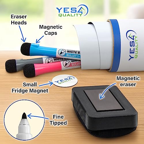 YES4QUALITY Magnetic Dry Erase Whiteboard Sheet for Fridge - 19x13 - Stain Resistant Technology with 3 Fine Tip Markers & Big Eraser with Magnet - Refrigerator White Board Planner Organizer - by Yes4Quality - Image 3