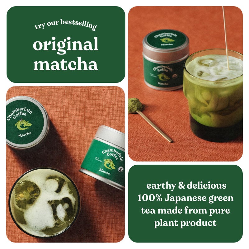 Chamberlain Coffee Ceremonial Matcha Green Tea Powder - Japanese Green Tea + Original Grade Matcha - Hot or Iced - Organic, Vegan & Gluten-Free Matcha Powder, 1.06 oz - Image 3