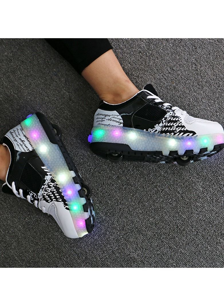 KUYING New Two Wheel Skate Shoe Luminous Pulley Shoes  - Image 2