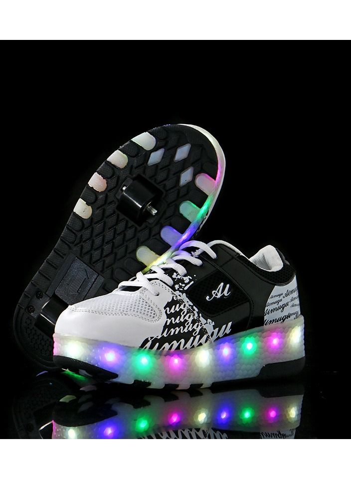 KUYING New Two Wheel Skate Shoe Luminous Pulley Shoes  - Image 1