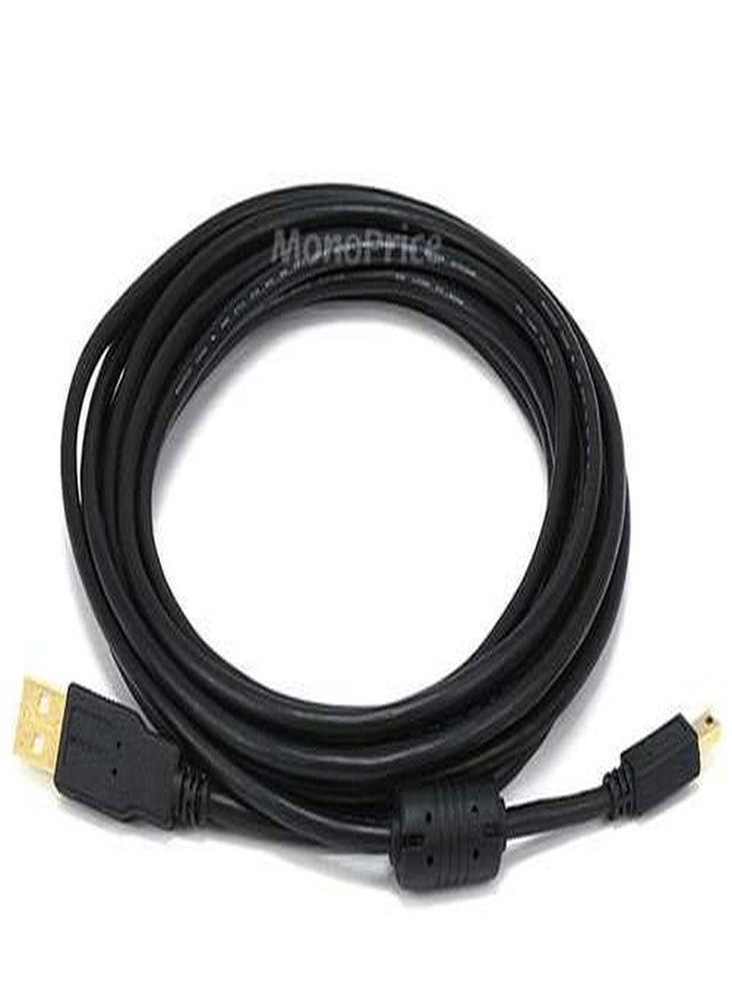 Monoprice 3-Feet USB 2.0 A Male to Mini-B 5pin Male 28/24AWG Cable with Ferrite Core (Gold Plated) (105447),Black - Image 5