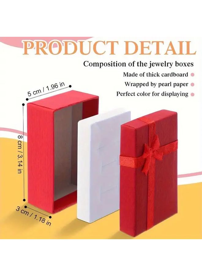 Red Jewelry Gift Box Set 10 Pcs Paper Display Cases For Necklaces Earrings Bracelets Rings Wedding Birthday Party - Image 2