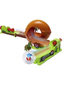 The Hedgehog Pinball Green Hill Zone Pinball Track Play Set |Looping Action & Automatic Bumper | 9Piece with Exclusive Sonic Sphere Included