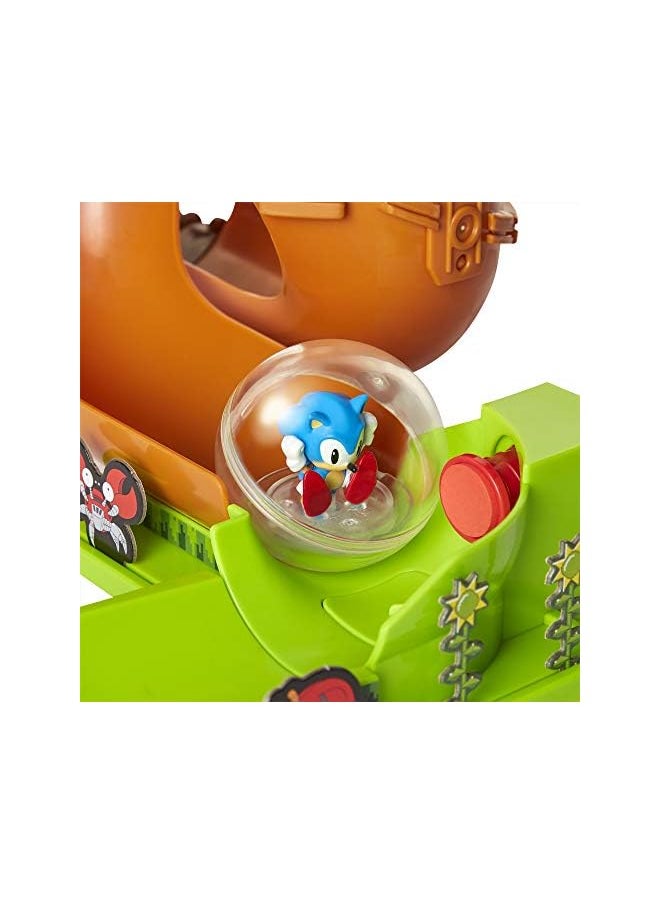Sonic The Hedgehog - The Hedgehog Pinball Green Hill Zone Pinball Track Play Set |Looping Action & Automatic Bumper | 9Piece with Exclusive Sonic Sphere Included - Image 1