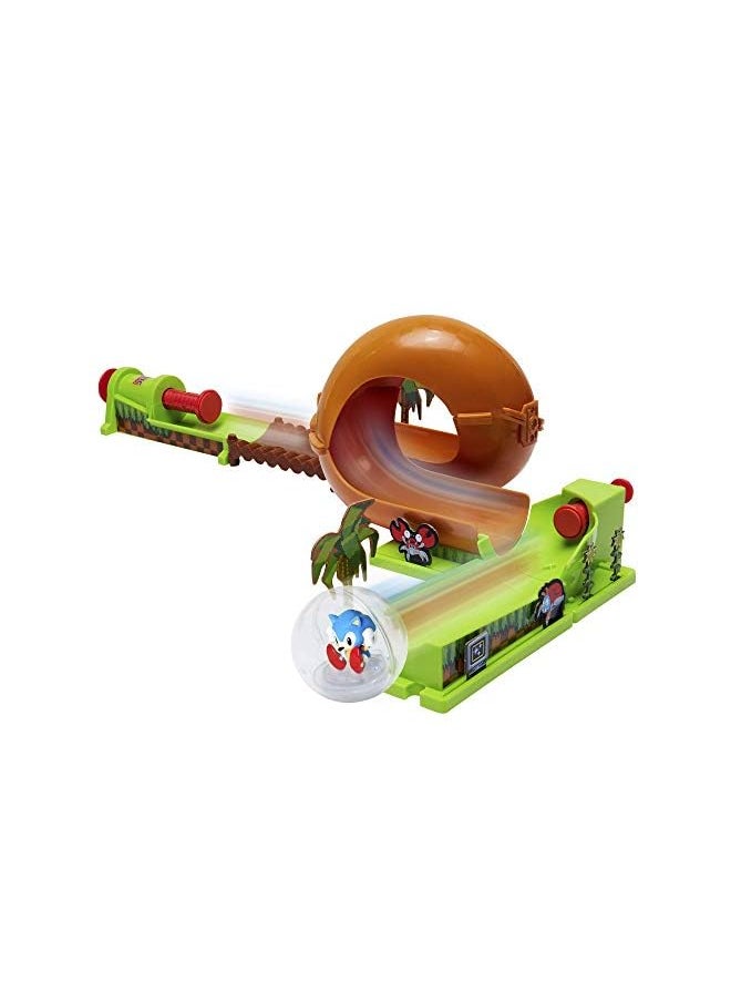 Sonic The Hedgehog - The Hedgehog Pinball Green Hill Zone Pinball Track Play Set |Looping Action & Automatic Bumper | 9Piece with Exclusive Sonic Sphere Included - Image 1
