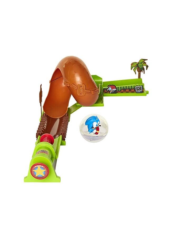 Sonic The Hedgehog - The Hedgehog Pinball Green Hill Zone Pinball Track Play Set |Looping Action & Automatic Bumper | 9Piece with Exclusive Sonic Sphere Included - Image 1