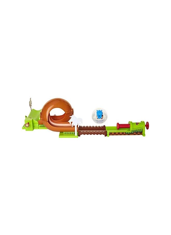 Sonic The Hedgehog - The Hedgehog Pinball Green Hill Zone Pinball Track Play Set |Looping Action & Automatic Bumper | 9Piece with Exclusive Sonic Sphere Included - Image 1