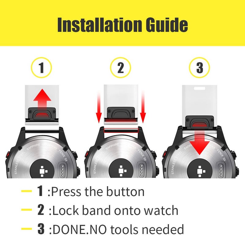 ANCOOL for Fenix 5/Fenix 6/Fenix 7 Band 22mm Silicone Watch Band for Fenix 8 Fenix E 47mm/Fenix 5 Plus/Fenix 6 Pro/Fenix 7 Pro/Forerunner 935(White) - Image 4
