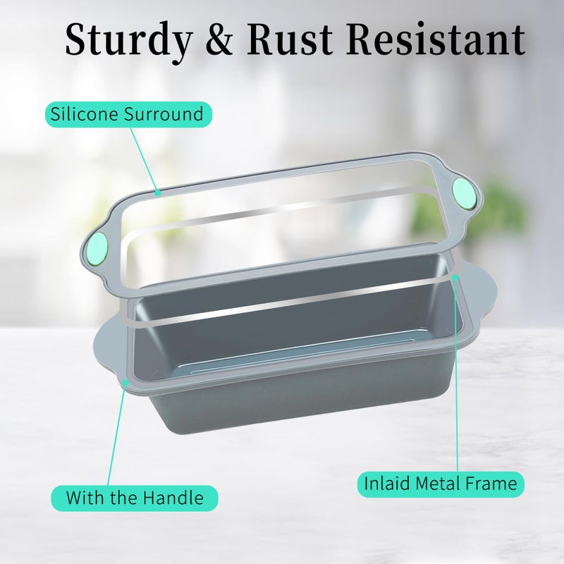 To encounter 9 Inch Silicone Bread and Loaf Pan, 2 Pack Food Grade Nonstick Silicone Molds for Baking Banana Bread, Meat Loaf, Pound Cake, with Metal Reinforced Frame More Strength - Image 4