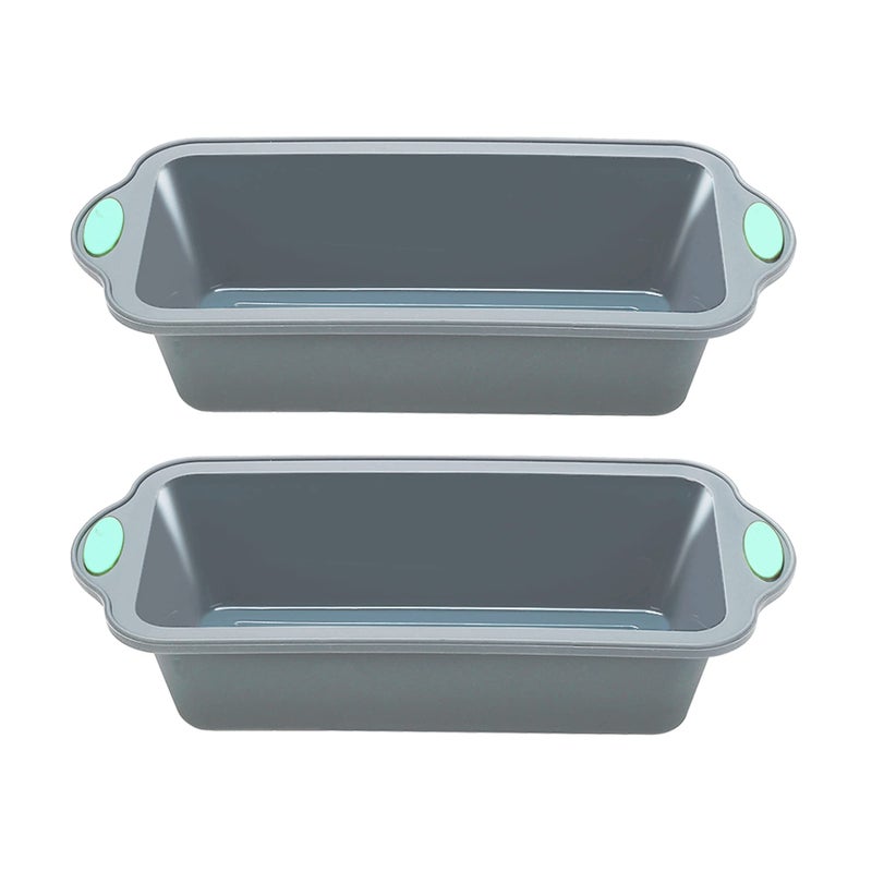 To encounter 9 Inch Silicone Bread and Loaf Pan, 2 Pack Food Grade Nonstick Silicone Molds for Baking Banana Bread, Meat Loaf, Pound Cake, with Metal Reinforced Frame More Strength - Image 1