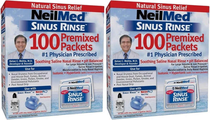 NeilMed Sinus Rinse Refill Packets 100 Ct Package May Vary  Pack of 2