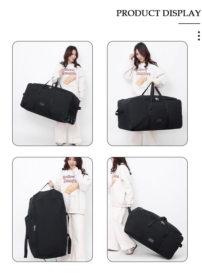 DUNISO Foldable Rolling Duffel Bag with 3 Wheels, Light Weight Travel Duffel bag with Large Loading Capacity, Inch Durable Travel Luggage Bag- Rugged, Collapsible Carry On Luggage Bag for Travel Camping Sports - Image 2