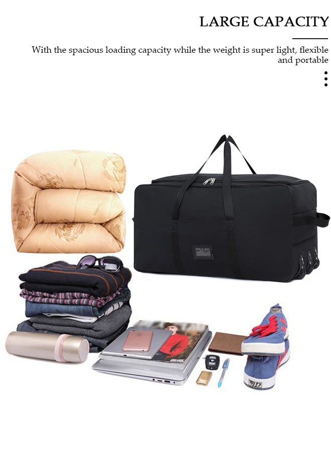 DUNISO Foldable Rolling Duffel Bag with 3 Wheels, Light Weight Travel Duffel bag with Large Loading Capacity, Inch Durable Travel Luggage Bag- Rugged, Collapsible Carry On Luggage Bag for Travel Camping Sports - Image 5