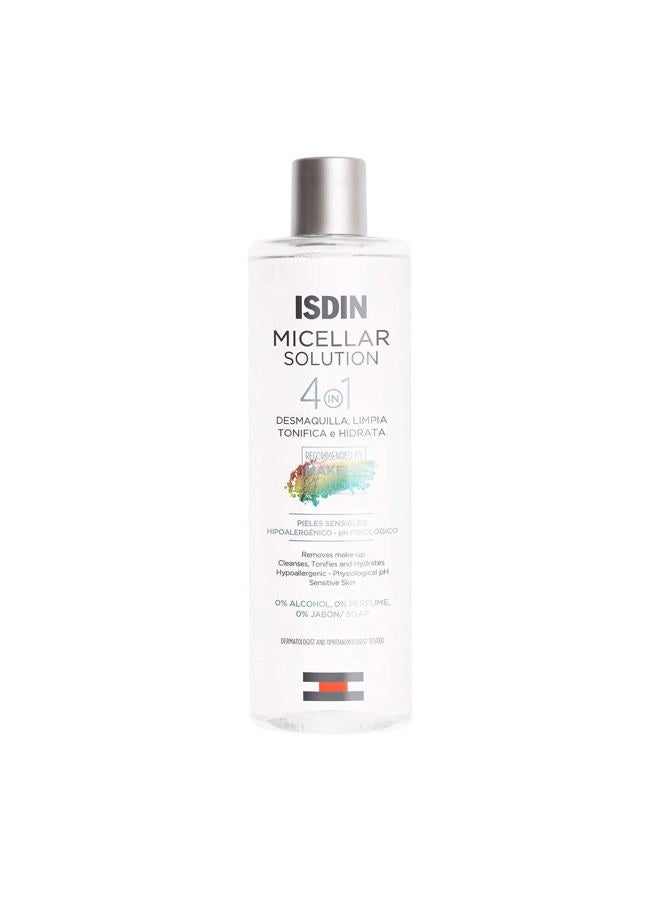 ISDIN Micellar 4-in-1 Facial Cleansing Water Solution - Hydrating and Cleansing Toner and Makeup Remover for Sensitive Skin, 13.5 FL OZ  - Image 1