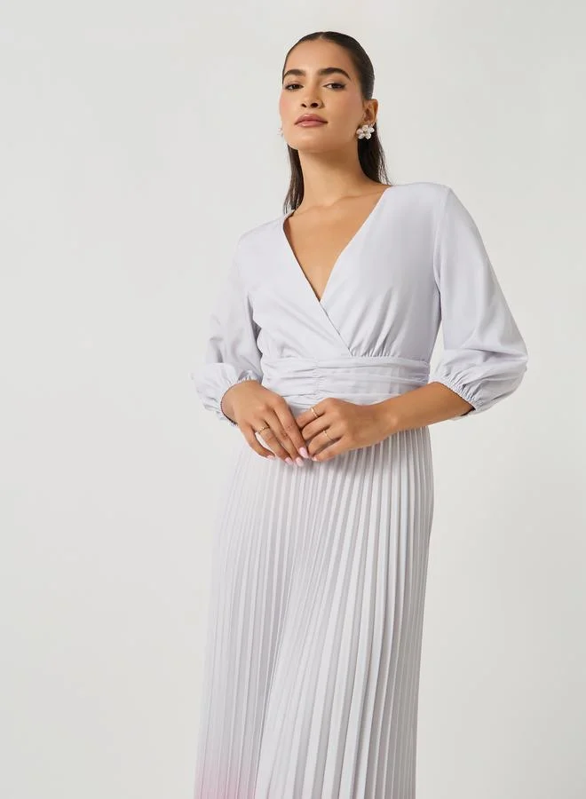 Styli  Ombre Pleated Dress for Women | Best Price UAE