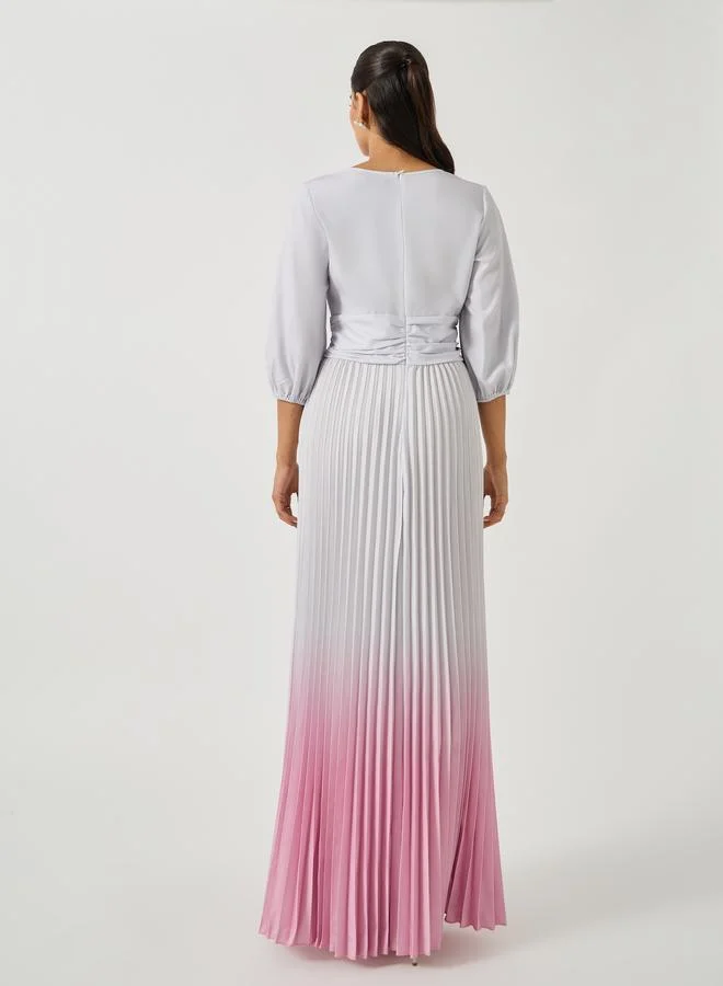 Styli  Ombre Pleated Dress for Women | Best Price UAE