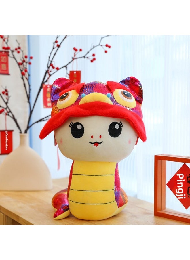 2025 Year Of The Snake Mascot Doll Cartoon Zodiac Snake Doll Activity Gift Plush Toy For Logo Wholesale-Specifications:Lion Dance Snake-Color:50cm  - Image 1