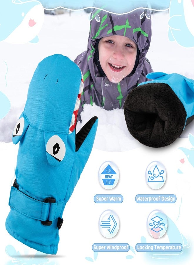OMECHY Kids Ski Mittens Waterproof Snow Windproof Thinsulate Warm Winter Cold Weather Gloves with String for Boys Girls - Image 4