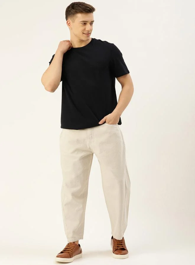 Styli Men Mid Rise Loose Fit Cropped Jeans By Bene Kleed