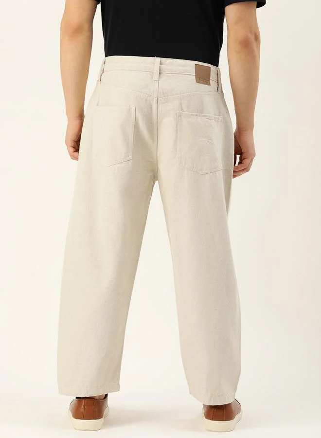 Styli Men Mid Rise Loose Fit Cropped Jeans By Bene Kleed