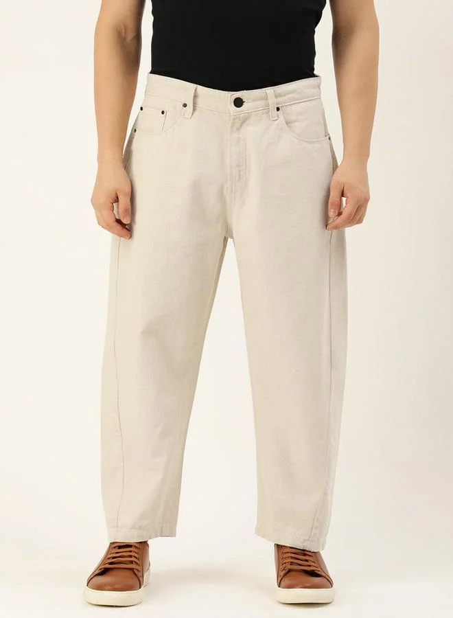 Styli Men Mid Rise Loose Fit Cropped Jeans By Bene Kleed