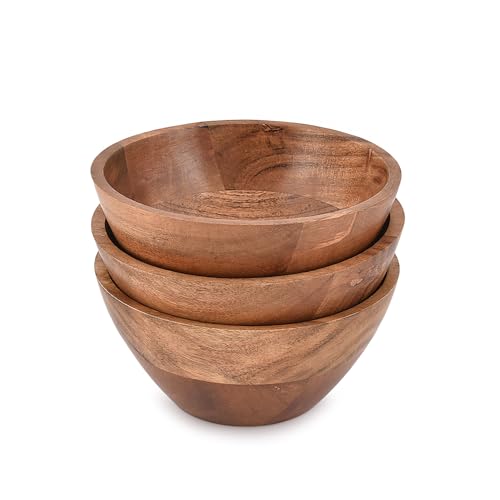 NIRMAN Bowl Set Acacia Wood for Kitchen Bowls for Entertaining Small Snack Bowls Set Kitchen Counter, Candy Bowl Bowls, - Image 1