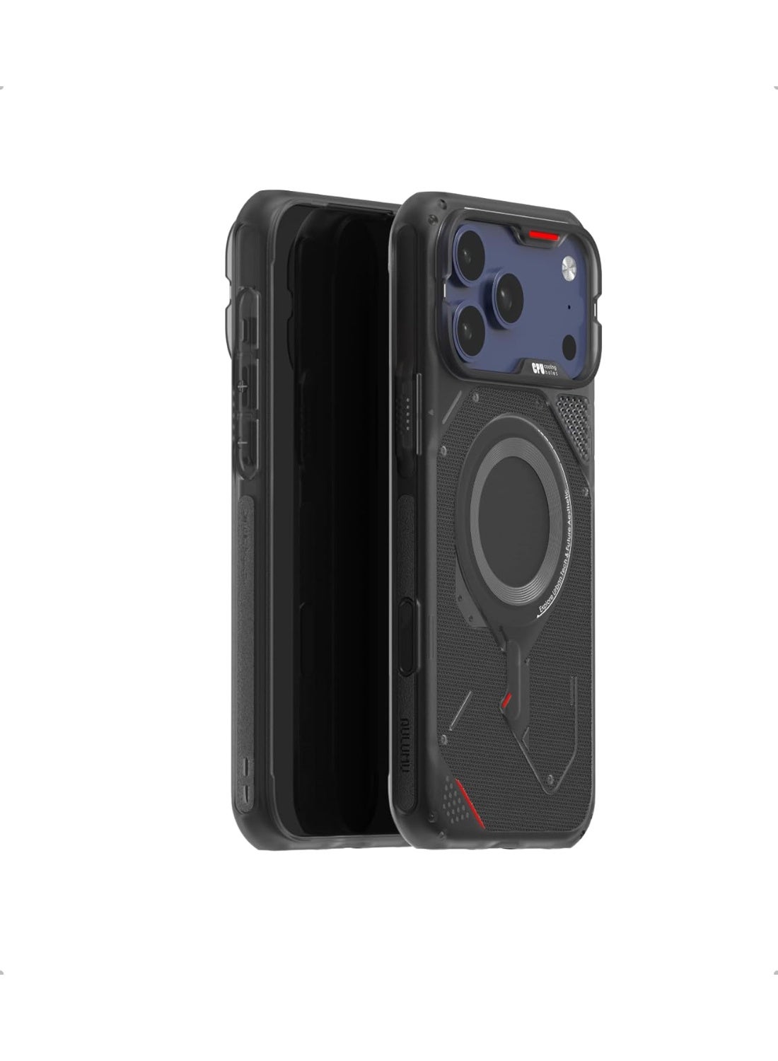 Aulumu A17 Rugged Case for iPhone 17 Pro Max | MagSafe Compatible | Integrated Drop Protection | Touch-Sensitive Buttons | Military-Grade Outdoor Design Black