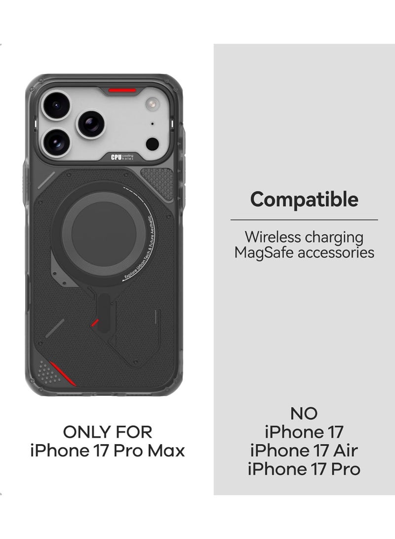 Aulumu A17 Rugged Case for iPhone 17 Pro Max | MagSafe Compatible | Integrated Drop Protection | Touch-Sensitive Buttons | Military-Grade Outdoor Design Black - Image 3