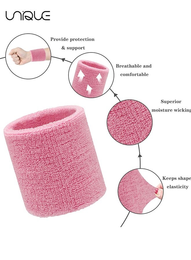 يونيك 3 أزواج من المعصمين الرياضيين ، عصابات المعصم المضمار المضمار عصابة عرق ماصة للرجال والنساء ، عصابات رياضية قطنية قابلة للتنفس لممارسة الرياضة ، كرة القدم ، كرة السلة ، تشغيل الرياضة الرياضية - Image 3