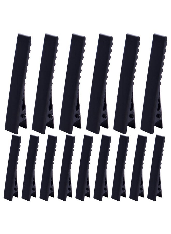BronaGrand 100Pcs Metal Alligator Hair Clips Flat Top With Teeth Single Prong Hairpins Sectioning Hairdressing Salon Clips For Women Girls Hairbow Diy Art Craft Projects Black  - Image 1