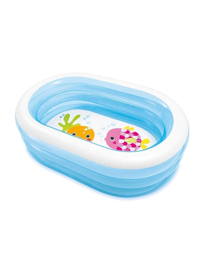 INTEX 57482 Inflatable Oval Fish Printed Kiddie Pool - Image 1