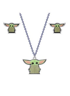 Star Wars The Mandalorian Grogu Fashion Stud Earrings And Necklace Set Official License
