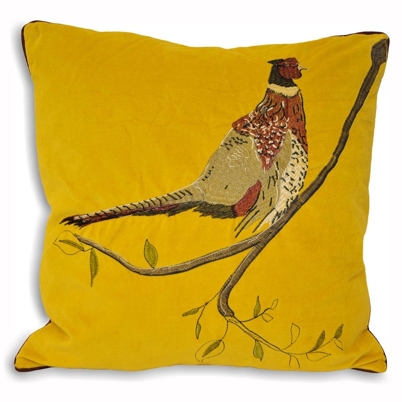 Riva Home Hunter Velvet Cushion Cover Mustard 45 x 45cm