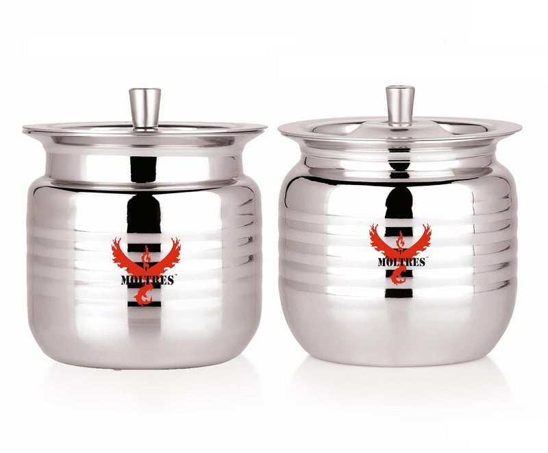 MOLTRES Ringer Stainless Steel Ghee Pot Dishwasher Freezer and Microwave Safe Ideal Storage Container for Ghee and Oil Pack Of 2 - Image 5
