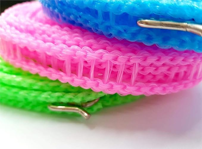 Madric 2Pc 5 Meters Windproof AntiSlip Clothes Washing Line Drying Nylon Rope with Hooks Cloth Drying Rope with Hooks Rope for Cloth Drying Cloth Drying Rope Cloth Hanging Rope - Image 2