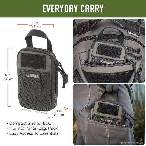 MAXPEDITION Mini Pocket Organizer 4 x 6 x 1 EDC Pouch Tactical Tool Pouch for Organization MOLLE Accessories for Everyday Carry Wolf Gray 0259W - Image 3