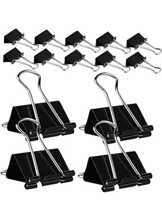 60 Pcs Black 51mm Small Paper Binder Clips for Document Fixing and Office Organization - Image 1