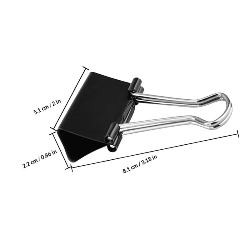 60 Pcs Black 51mm Small Paper Binder Clips for Document Fixing and Office Organization - Image 3