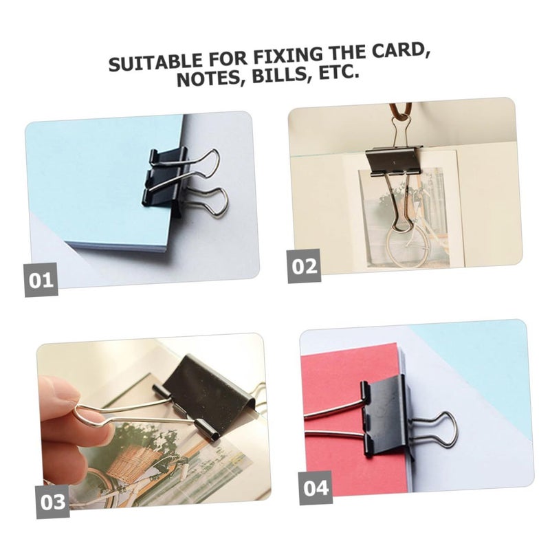 60 Pcs Black 51mm Small Paper Binder Clips for Document Fixing and Office Organization - Image 4