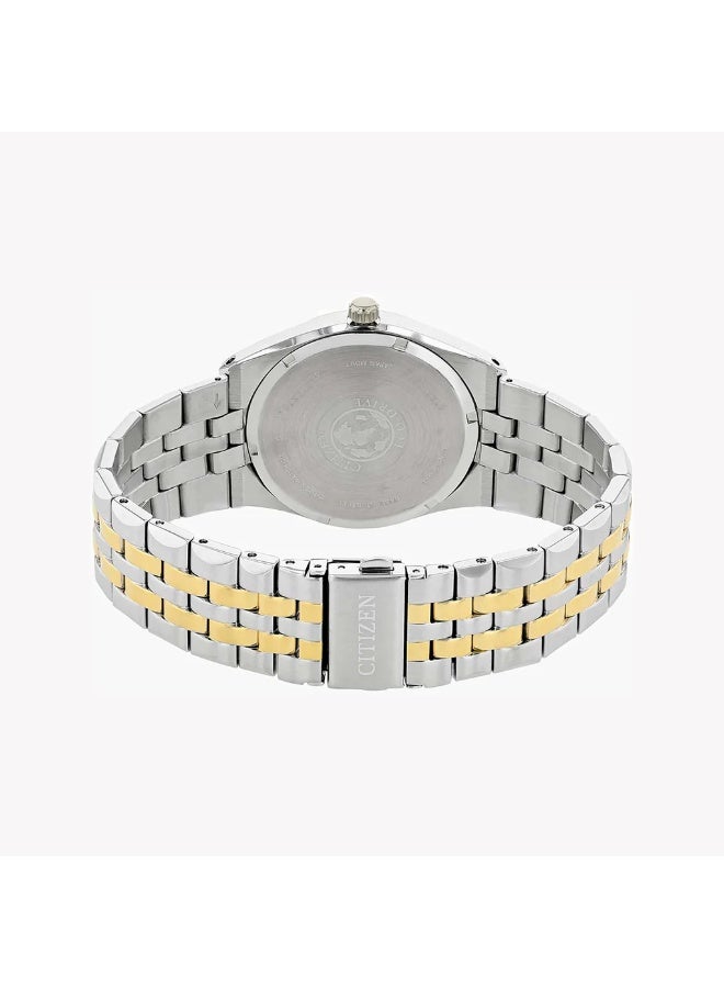 Citizen Men's Silver & Gold Stainless Steel Watch, Blue BM7334-66L Dial - Image 3