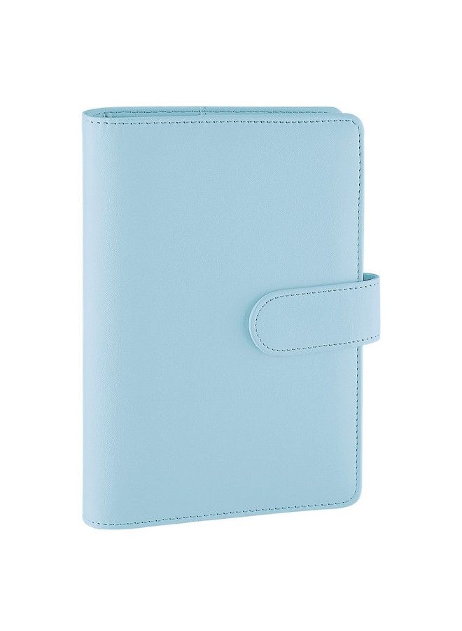 Antner A6 Pu Leather Notebook Binder Refillable 6 Ring Budget Binder For A6 Filler Paper Loose Leaf Personal Planner Binder Cover With Magnetic Buckle Mint Blue  - Image 2