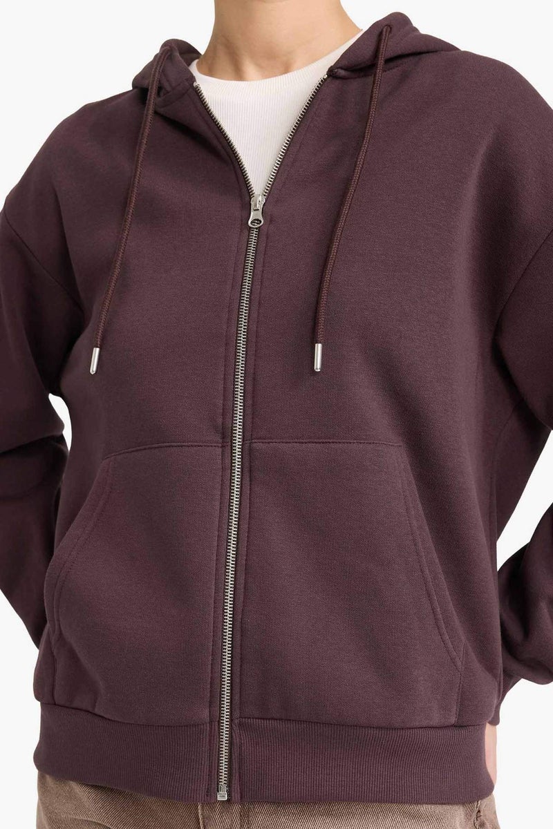 DeFacto Relax Fit Hooded Basic Thick Fabric Hooded Sweatshirt - Image 4