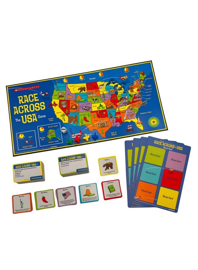 University Games, Scholastic Race Across the USA Board Game , Geography Learning Game for Kids and Families, for 2 to 4 Players Ages 8 and Up - Image 3