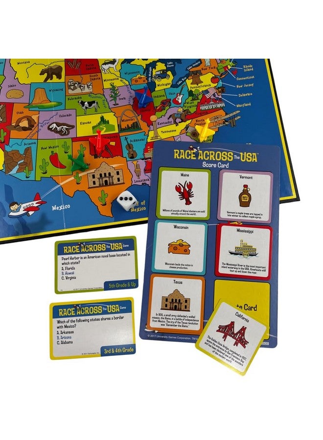 University Games, Scholastic Race Across the USA Board Game , Geography Learning Game for Kids and Families, for 2 to 4 Players Ages 8 and Up - Image 4