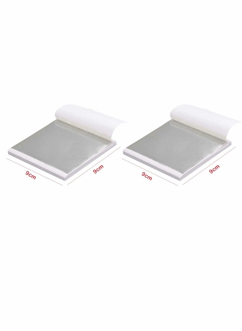 200 Sheets Imitation Silver Leaf - Gilding Craft Supplies - Image 2