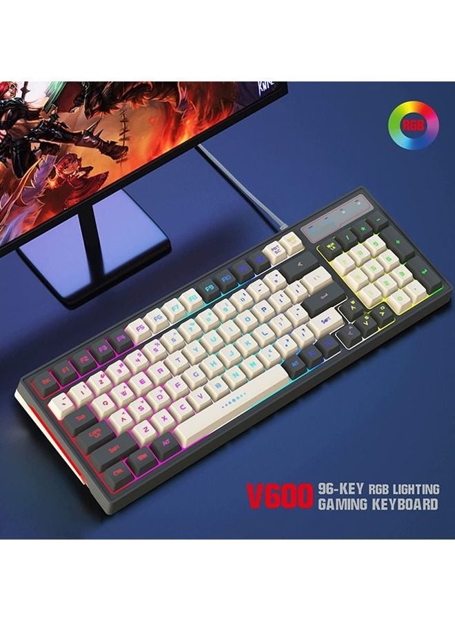 96-key wired film gaming keyboard two-color injection keycap 1.8m line suitable for gamers support customization - Image 3
