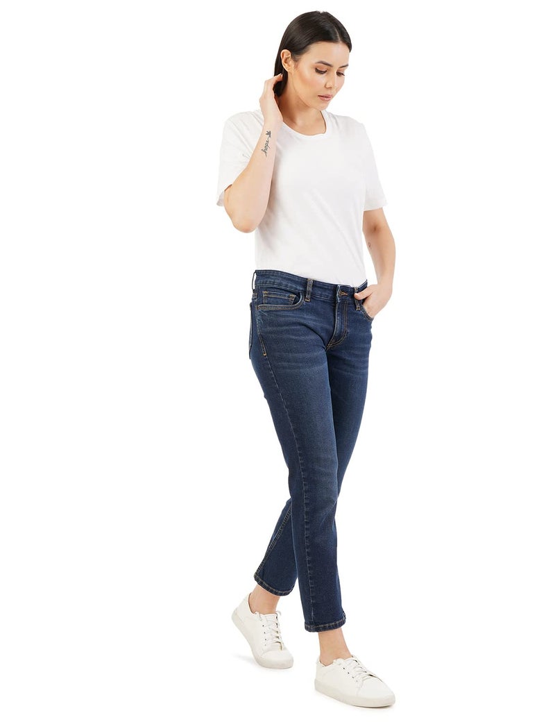 INKD Women's Straight Jeans (INKSS23WJN-013_Denim Divine_30), Mid Rise - Image 5