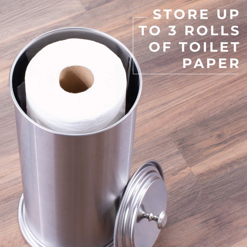 JS Jackson Supplies Free Standing Extra Large Toilet Paper Holder - Stainless Steel - Image 4