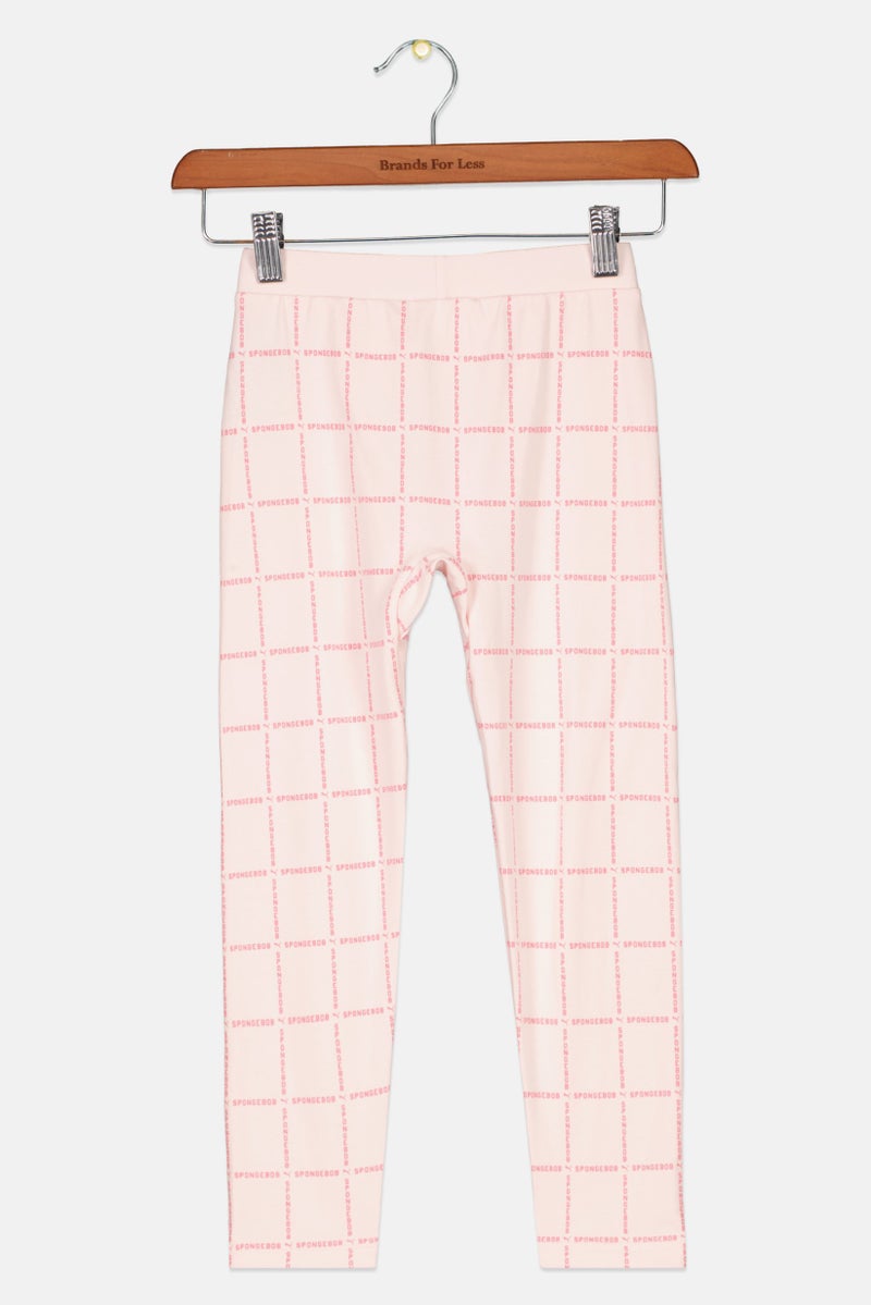 PUMA Kids Girl Allover Print Sportswear Leggings, Pink - Image 2